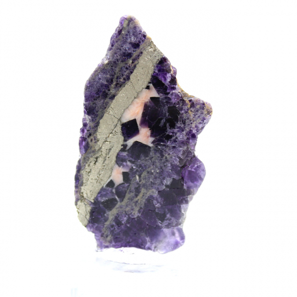 Fetta di pietra di Fluorite Pirite lucidata