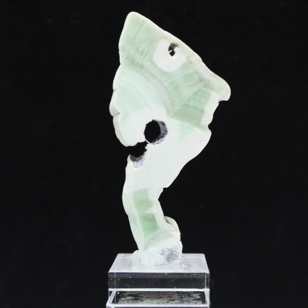 Fetta autentica e lucidata di pietra di Aragonite verde