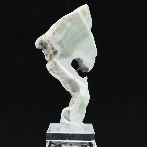 Fetta autentica e lucidata di pietra di Aragonite verde