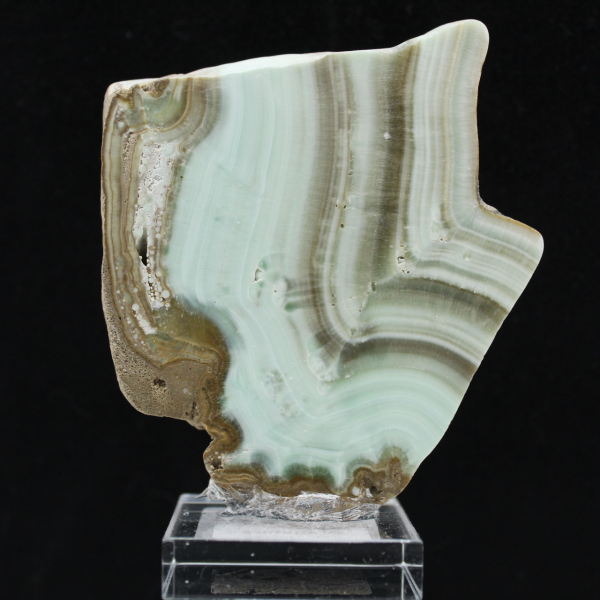 Fetta di Aragonite verde per collezione di minerali
