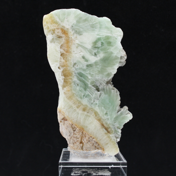 Fetta di Aragonite verde per collezione di minerali