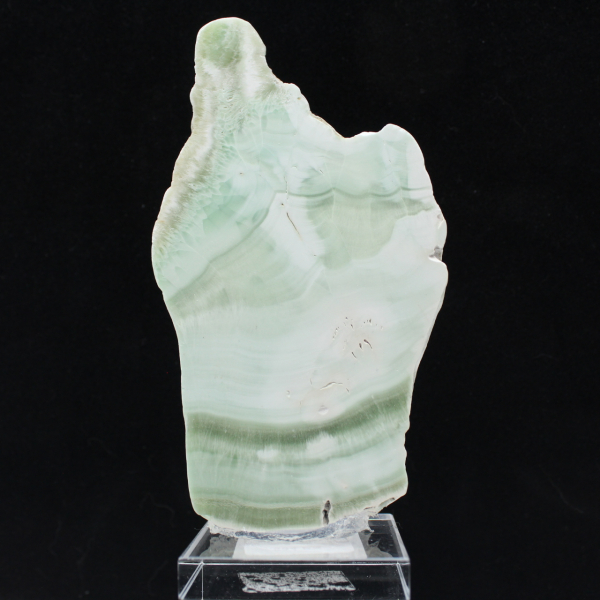 Fetta autentica e lucidata di pietra di Aragonite verde