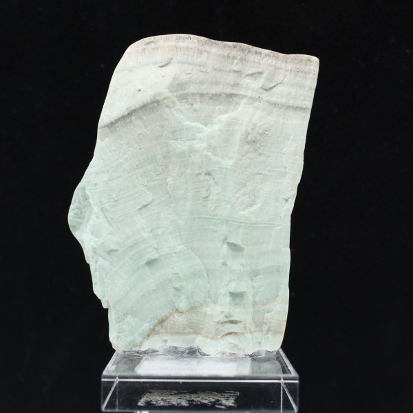 Fetta lucidata di Aragonite verde minerale grezzo di qualità