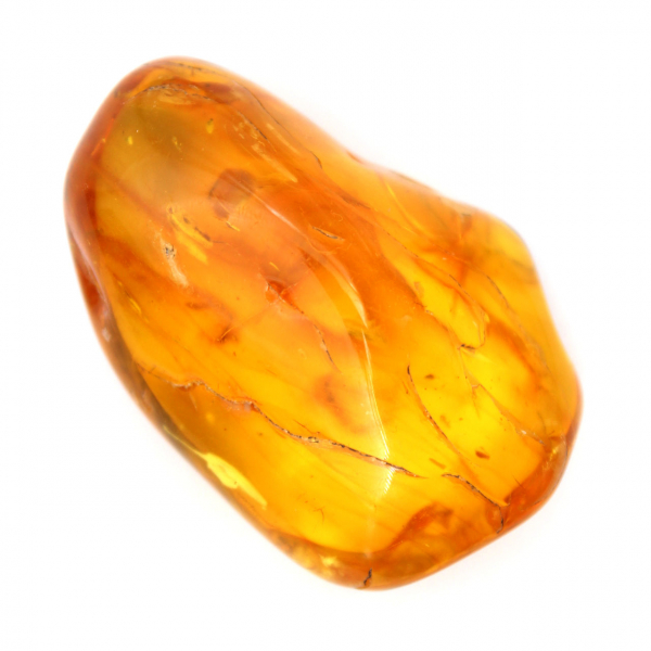 Ciottolo di ambra gialla lucidata – Pietra fossile per decorazione