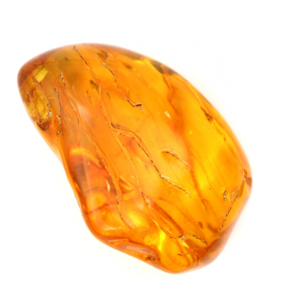 Ciottolo di ambra gialla lucidata – Pietra fossile per decorazione