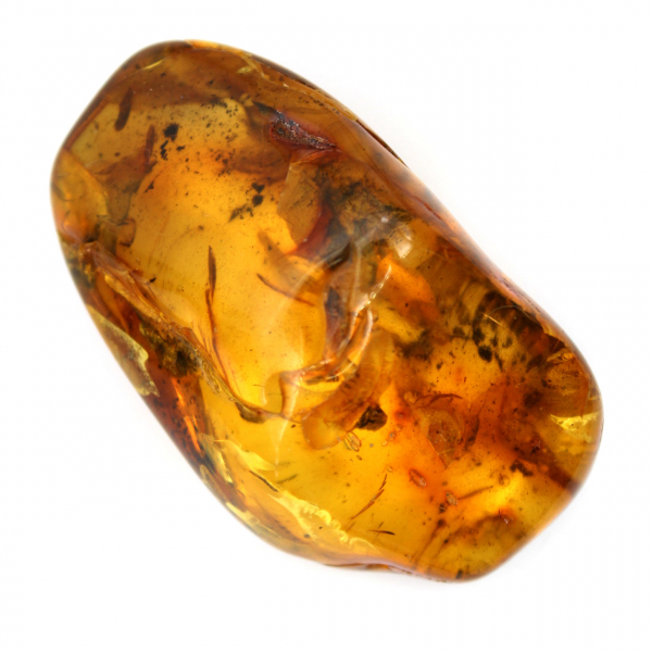 Ciottolo giallo ambrato per decorazione e campione scientifico