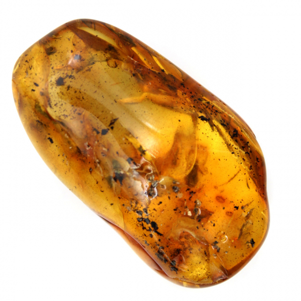 Ciottolo giallo ambrato per decorazione e campione scientifico