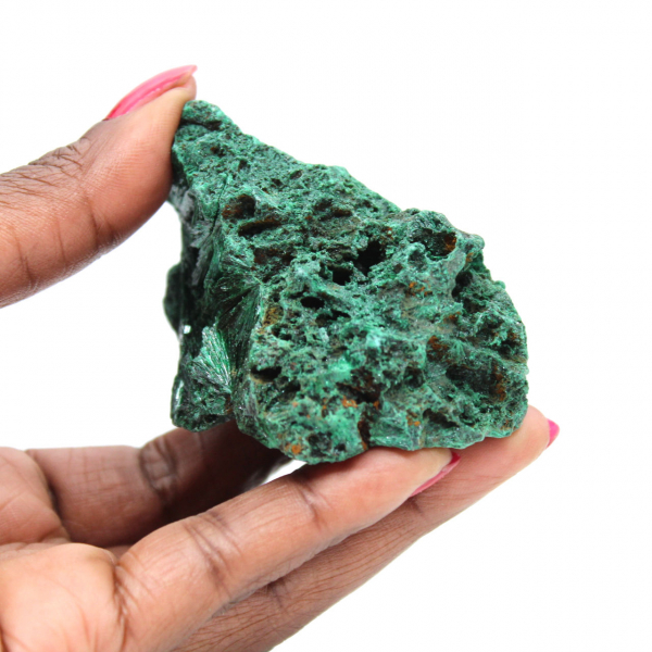 Pezzo di malachite fibrosa grezza Pezzo di malachite fibrosa grezza