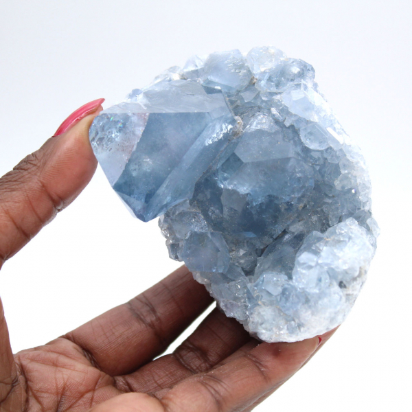 Pezzo di minerale di celestite blu dal Madagascar