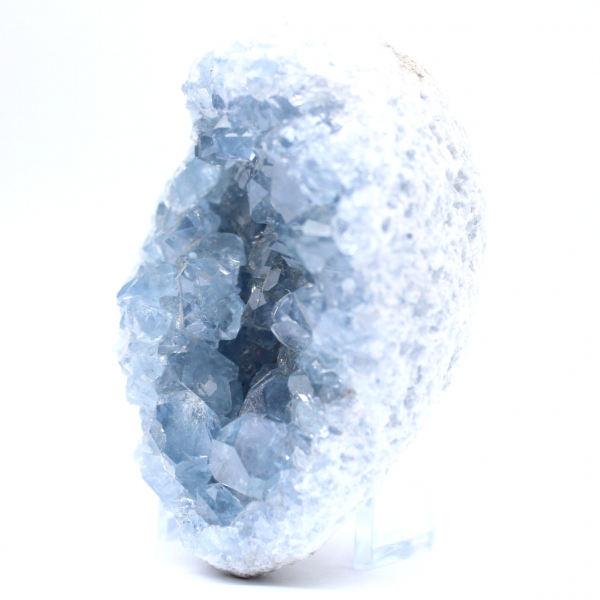 Blocco naturale di celestina blu del Madagascar
