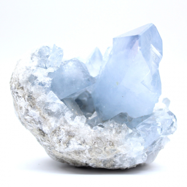 Rara geode di celestina blu del Madagascar