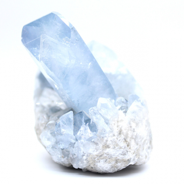Rara geode di celestina blu del Madagascar