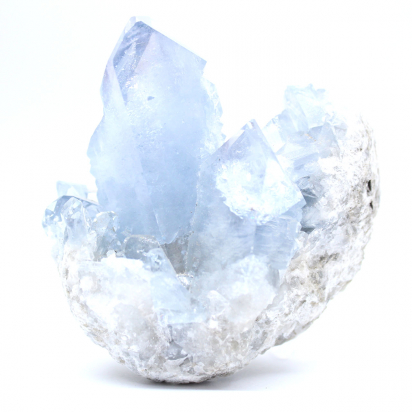 Rara geode di celestina blu del Madagascar