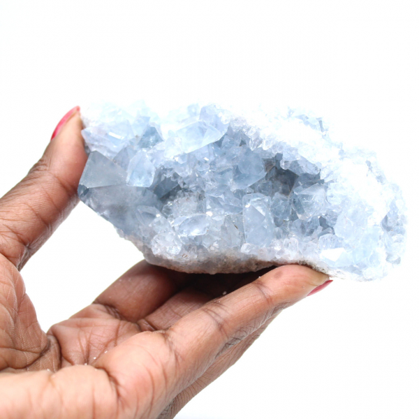 Esemplare naturale di celestina blu del Madagascar