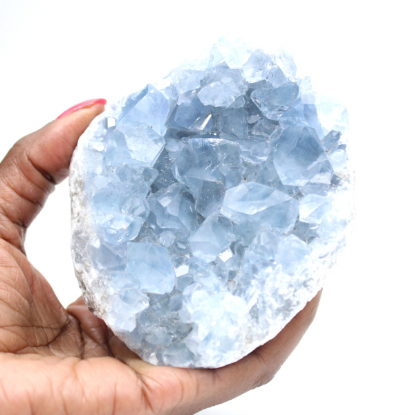Celestite blu dalla geode naturale del Madagascar