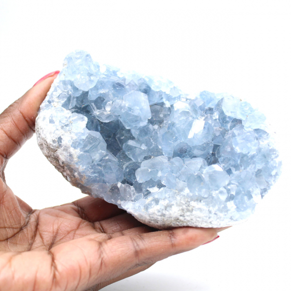 Cristalli di celestina blu del Madagascar