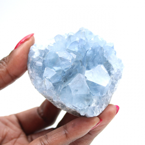 Blocco cristallino di celestite blu del Madagascar