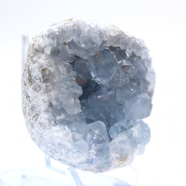 Geode unico di celestite blu del Madagascar
