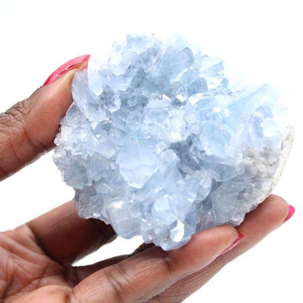 Geode di celestina blu, minerale naturale del Madagascar