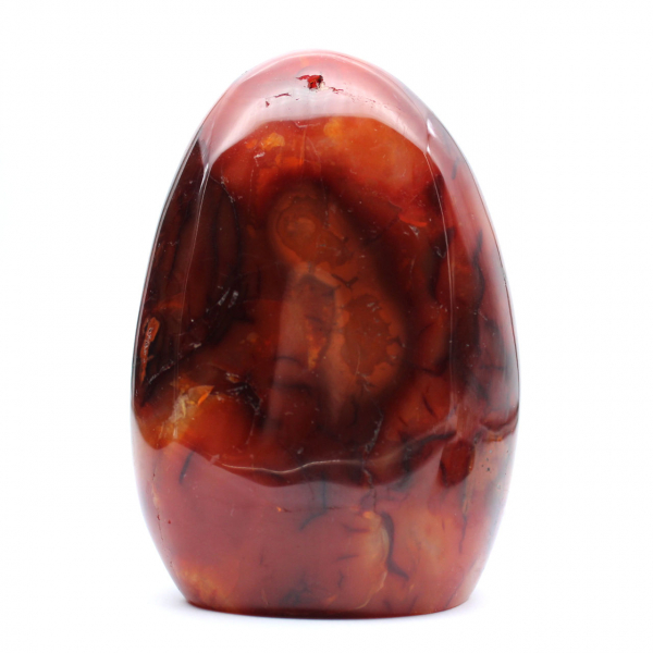 Ornamento in corniola rosso-arancio lucidata del Madagascar - autentico esemplare da collezione