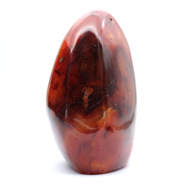 Ornamento in corniola rosso-arancio lucidata del Madagascar - autentico esemplare da collezione