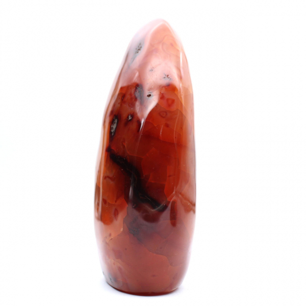 Corniola lucida XXL Madagascar - Pietra decorativa rosso-arancio autentica (ornamento)