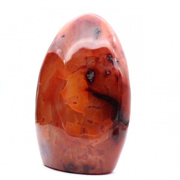 Corniola lucida XXL Madagascar - Pietra decorativa rosso-arancio autentica (ornamento)