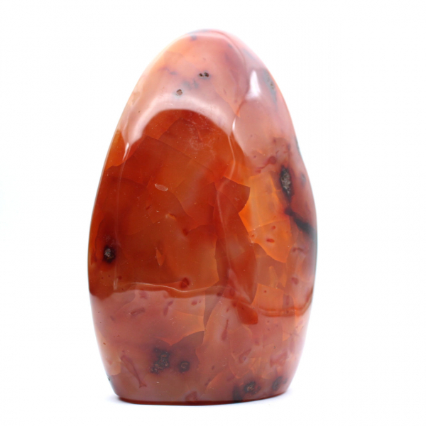 Corniola lucida XXL Madagascar - Pietra decorativa rosso-arancio autentica (ornamento)