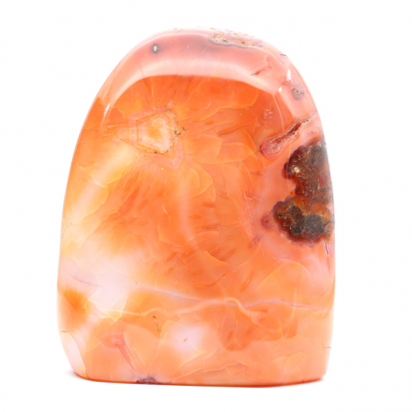 Grande corniola lucidata del Madagascar - Esemplare minerale rosso-arancio per collezione e decorazione