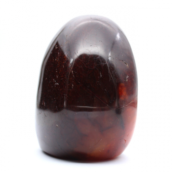Ornamento lucidato in corniola del Madagascar - Pietra naturale da collezione, colore rosso-arancio intenso