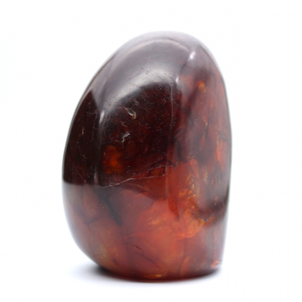 Ornamento lucidato in corniola del Madagascar - Pietra naturale da collezione, colore rosso-arancio intenso