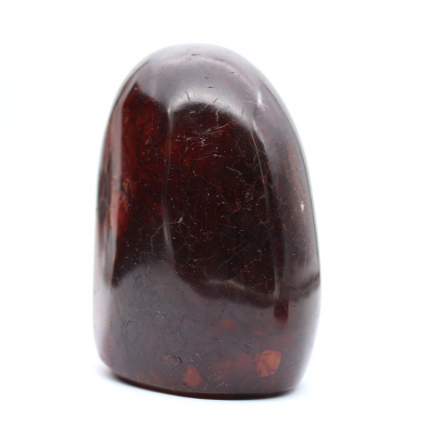 Ornamento lucidato in corniola del Madagascar - Pietra naturale da collezione, colore rosso-arancio intenso