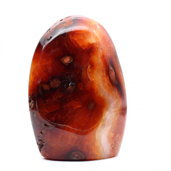 Ornamento medio in corniola lucidata - autentico minerale del Madagascar per interni