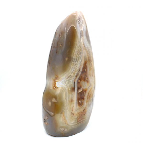 Corniola naturale lucidata, grande ornamento minerale proveniente dal Madagascar