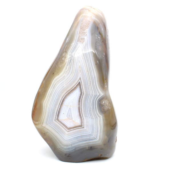 Corniola naturale lucidata, grande ornamento minerale proveniente dal Madagascar