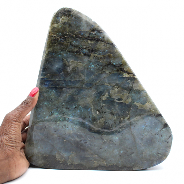 Esemplare gigante di labradorite lucidata, pietra decorativa unica, Madagascar