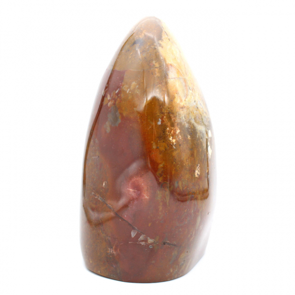 Ornamento in diaspro rosso lucidato, esemplare minerale da collezione, Madagascar