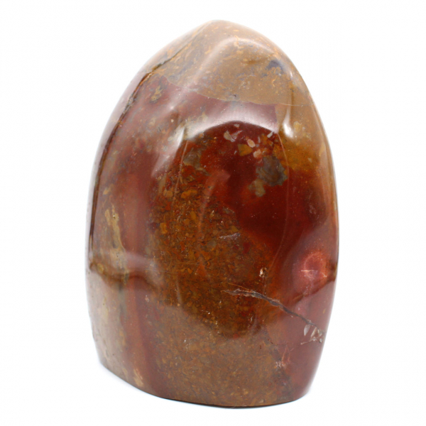 Ornamento in diaspro rosso lucidato, esemplare minerale da collezione, Madagascar
