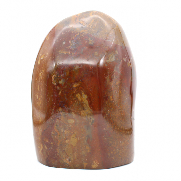 Ornamento in diaspro rosso lucidato, esemplare minerale da collezione, Madagascar