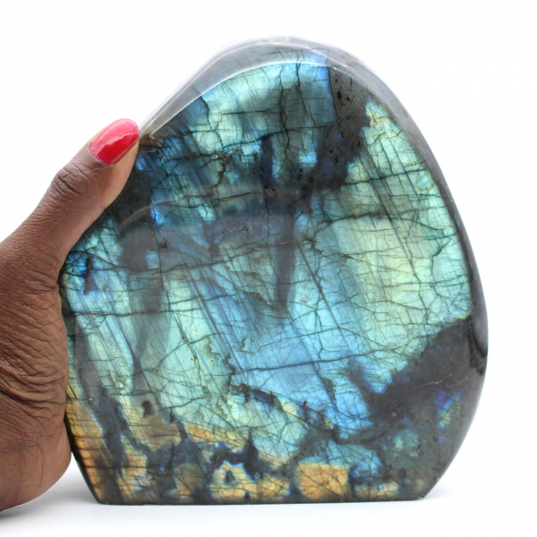 Labradorite lucidata, grande ornamento minerale, oggetto da collezione, Madagascar