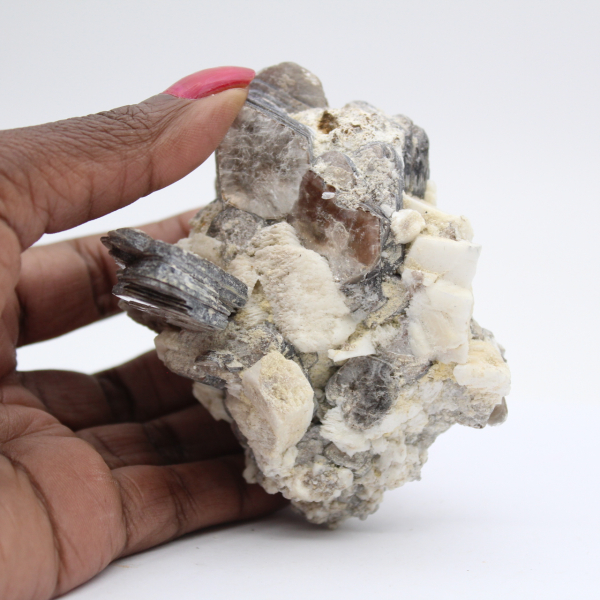 Quarzo bianco con mica afghana naturale