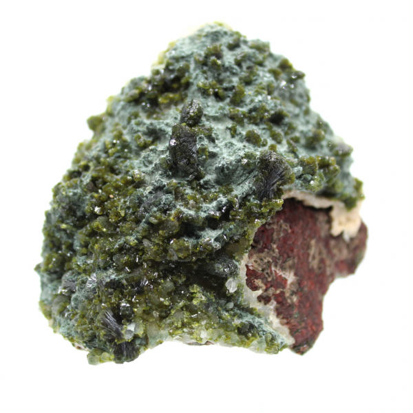 Cristalli di epidoto di imilchil su matrice trasparente