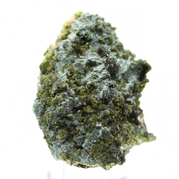 Cristalli di epidoto di imilchil su matrice trasparente