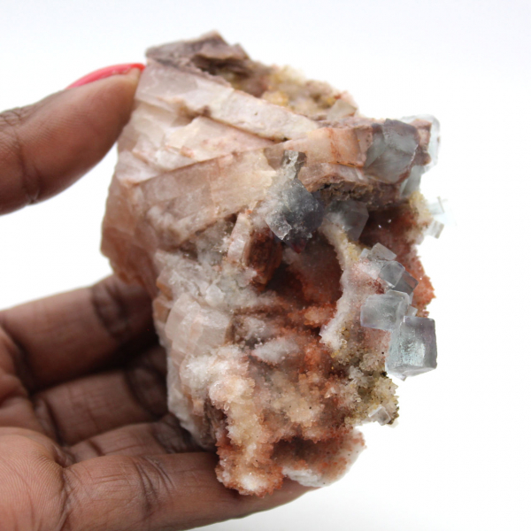 Cristalli di fluorite grezza: pezzo dal Marocco su matrice