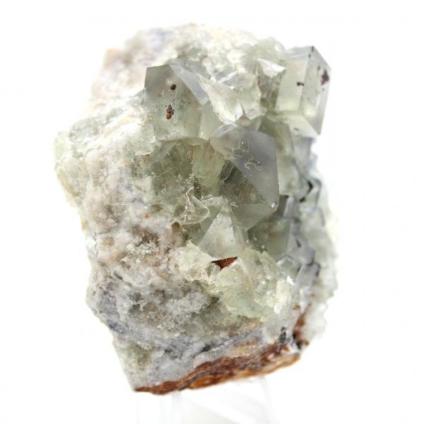 Cristallo di rocca di fluorite: esemplare verde per collezionisti