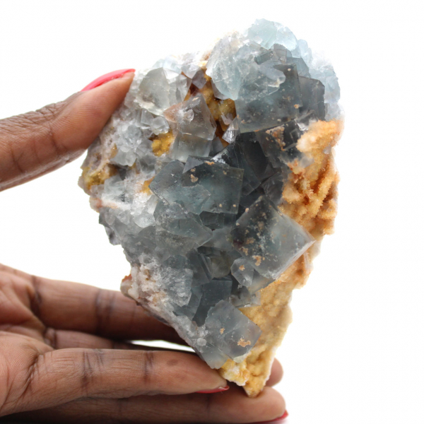 Campione di fluorite su matrice: cristalli marocchini autentici