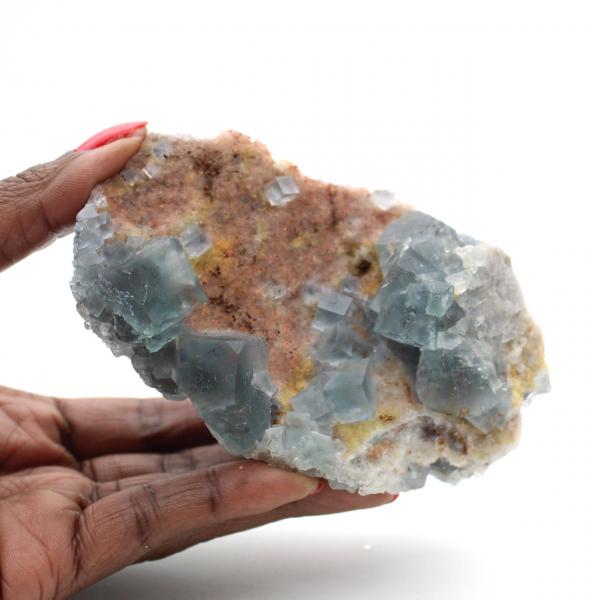 Fluorite verde naturale: campione su roccia per la raccolta