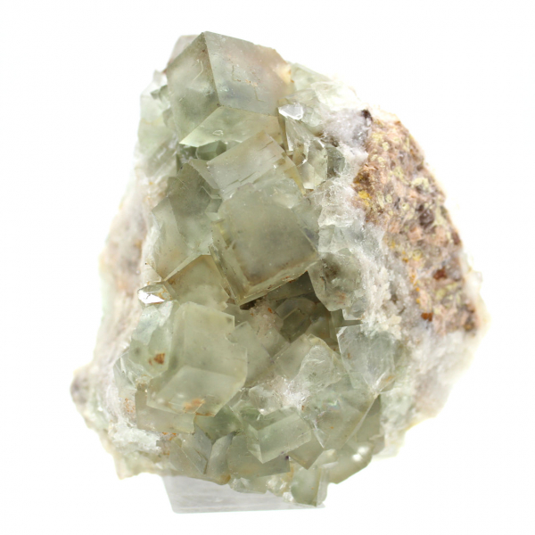 Pietra di fluorite su matrice: esemplare verde per collezionisti