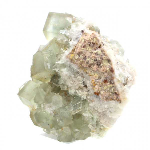 Pietra di fluorite su matrice: esemplare verde per collezionisti