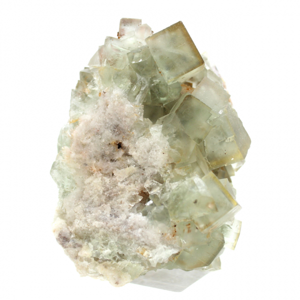 Pietra di fluorite su matrice: esemplare verde per collezionisti